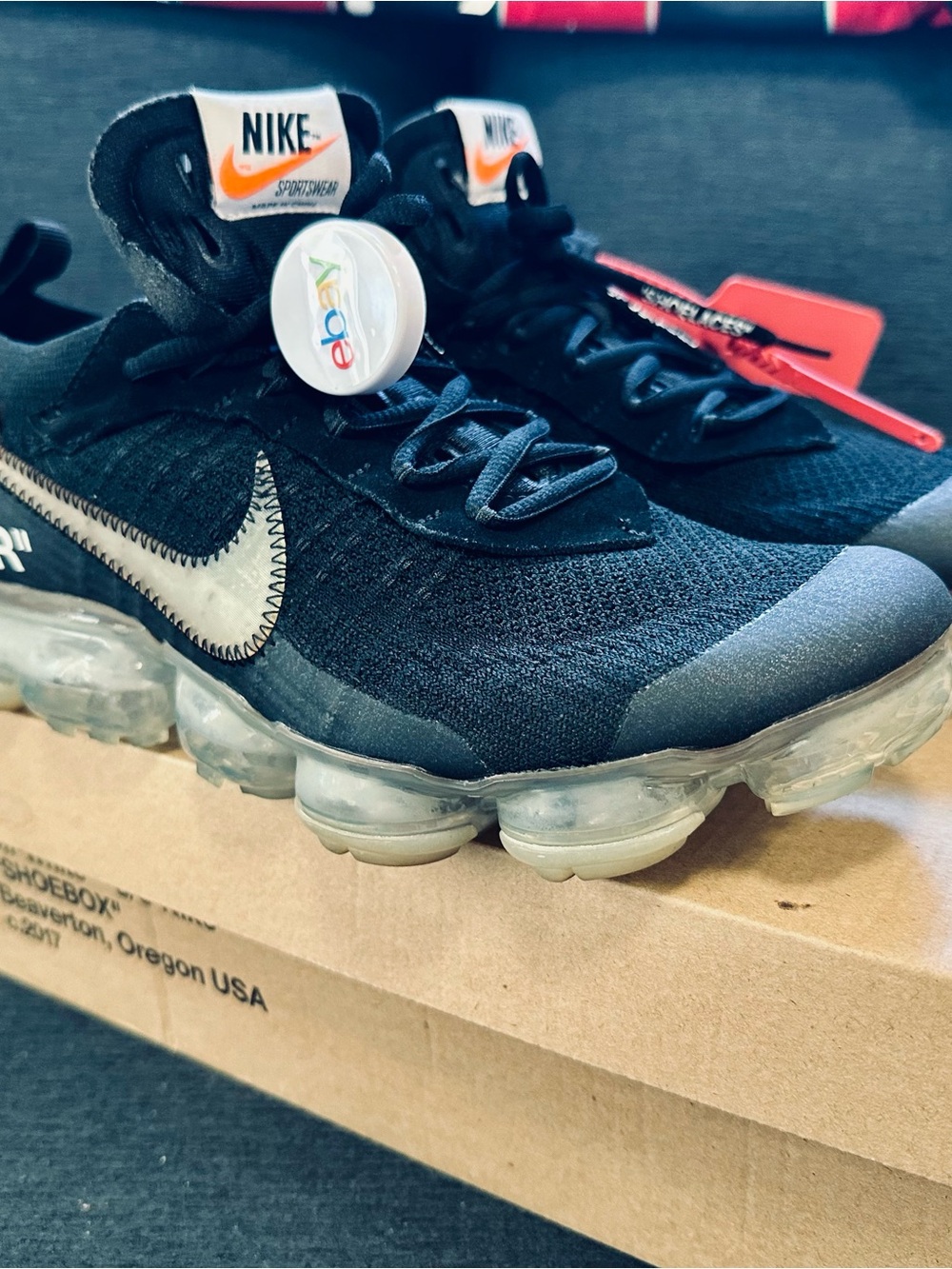 Authentic Nike Off-White x Vapormax Street The Ten collection “Icy Blue” sz 9.5